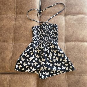 Lily Rose Juniors Smocked Neck Romper